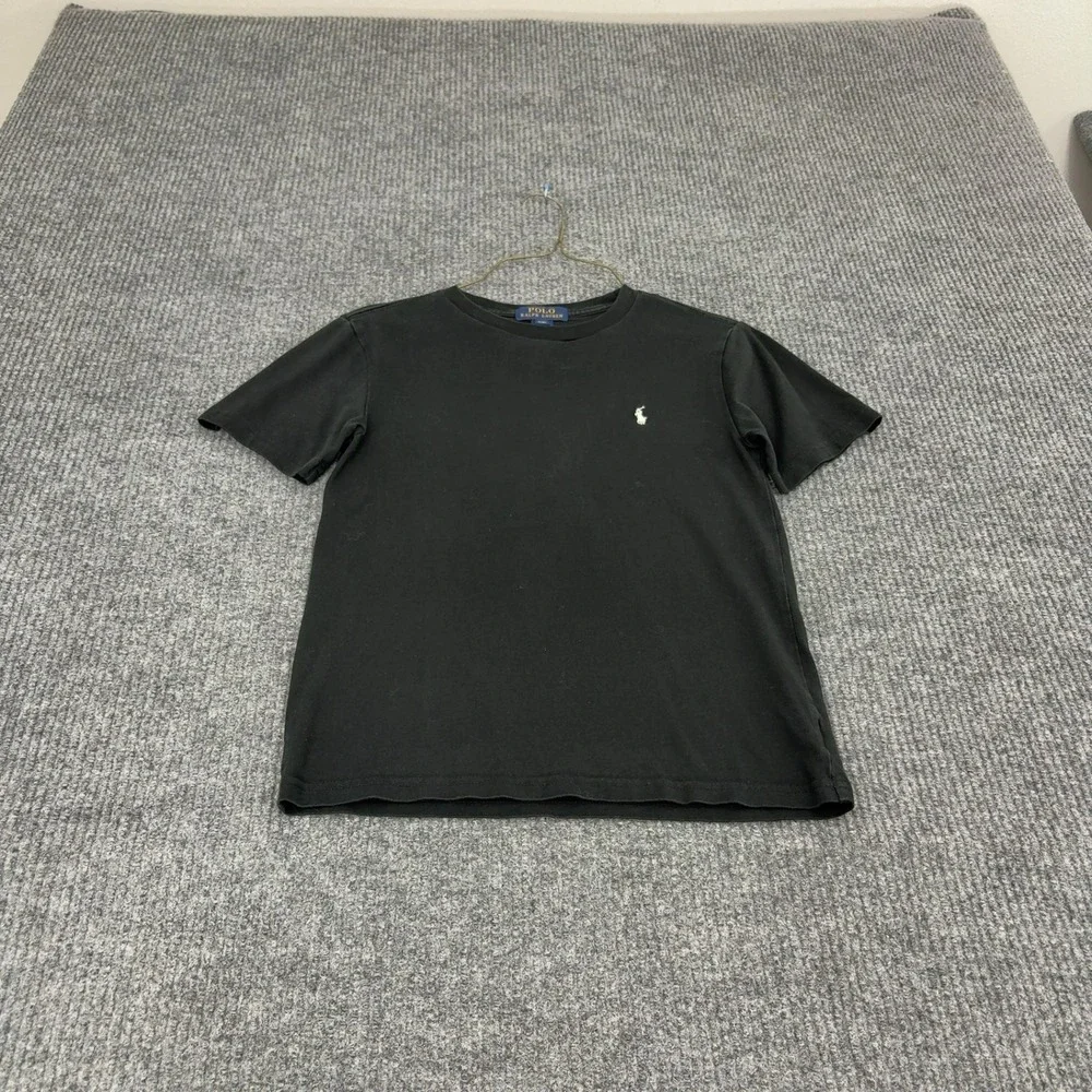 Polo Ralph Lauren T Shirt Boy S(8) Black Cotton Logo Short Sleeve Casual Classic